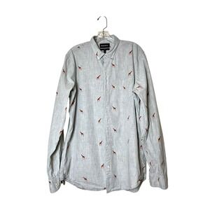 Bonobos Men's Tailored Fit Size XL Shirt Giraffe Print Cotton Button Front Shirt